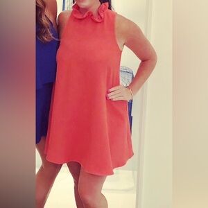 Do+Be ruffle neck/ tie back dress